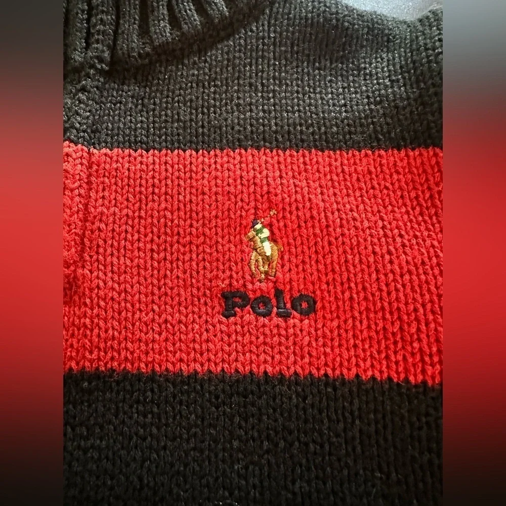 ⭐️NWT⭐️ Polo Ralph Lauren Boys’ Cotton 1/4 Zip Colorblock Black Sweater 3T